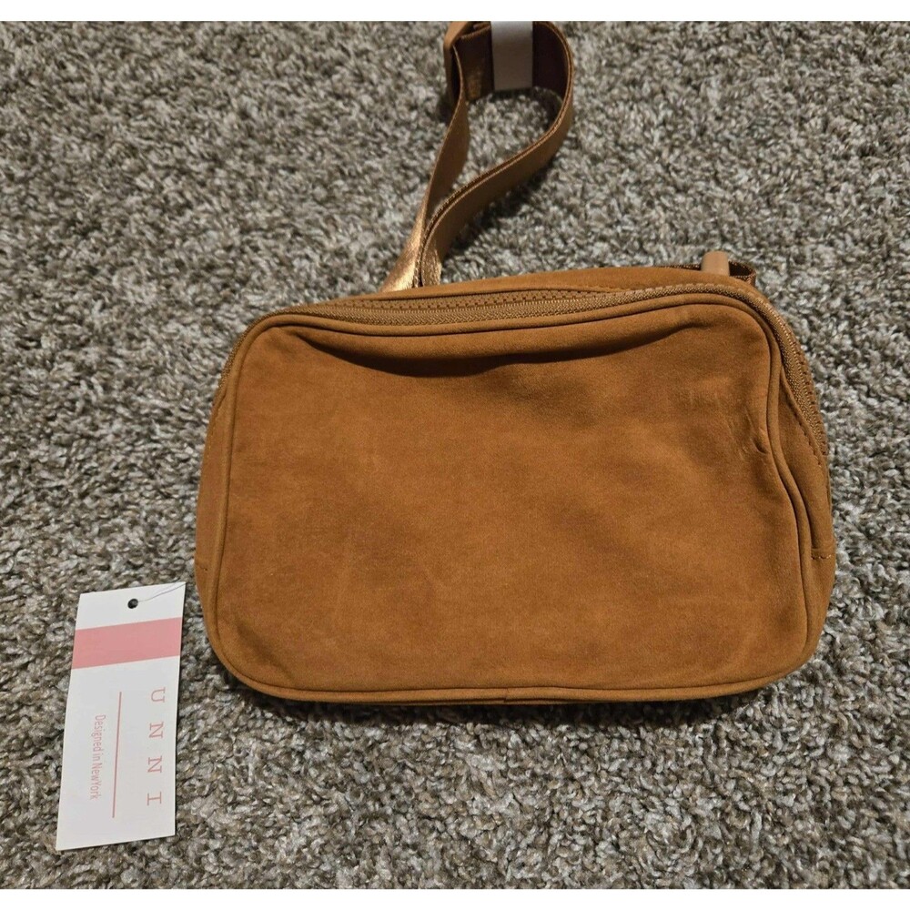 UNNI Everyday Golden Brown Solid Cross Body Mini Belt Bag Fanny Pack NWT